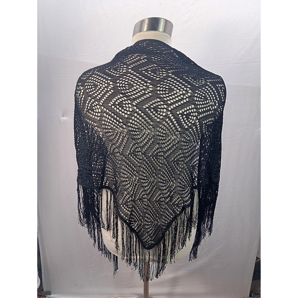 Black Fancy Shawl formal or casual Made in Hong Kong